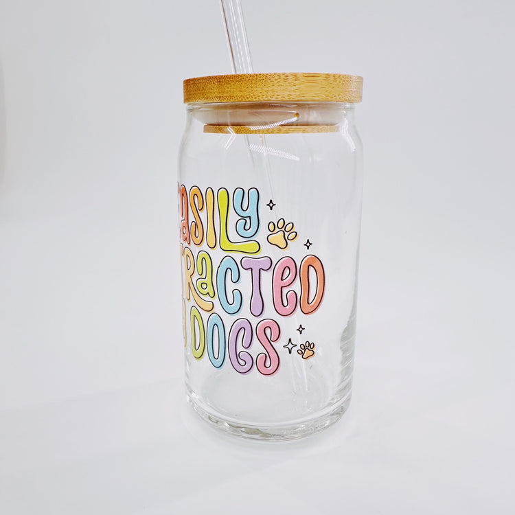 Easily Distracted By Dogs Glass