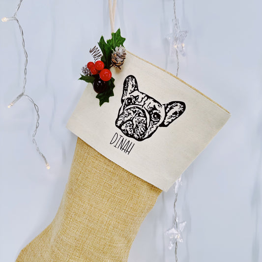 Custom Pet Portrait Stocking