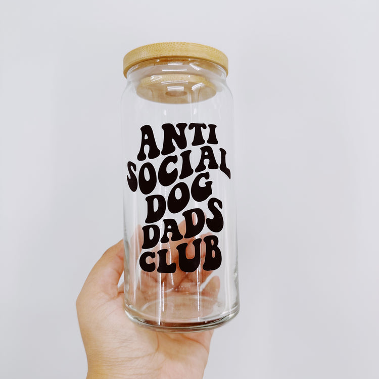 Anti Social Dog Dads Club Glass