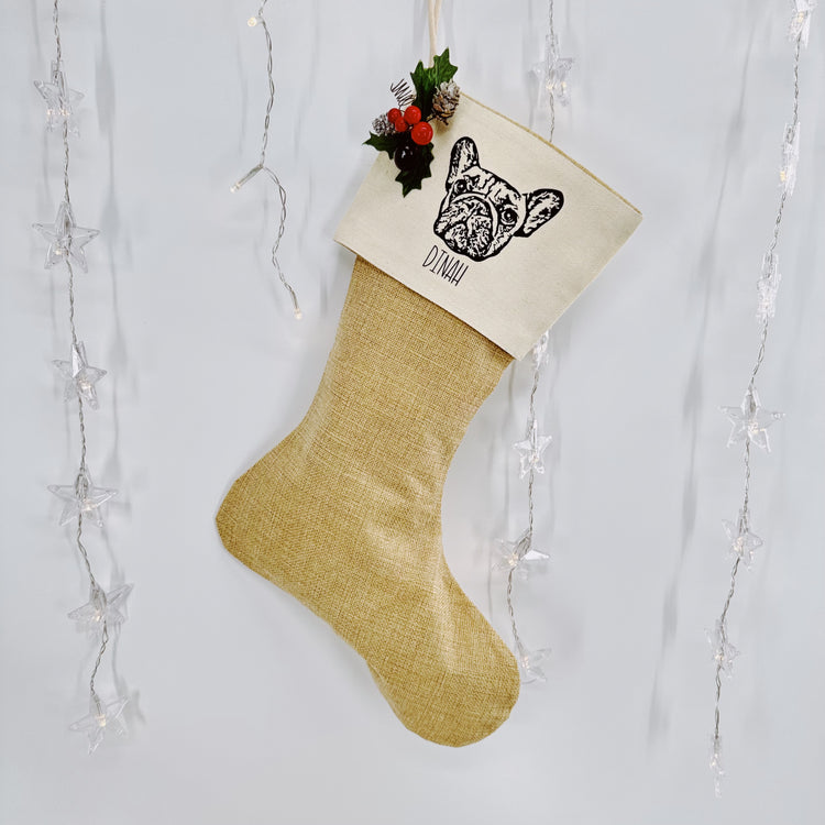 Custom Pet Portrait Stocking