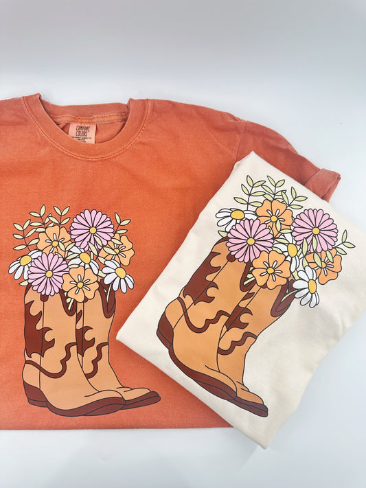 Cowgirl Flowers T Shirt