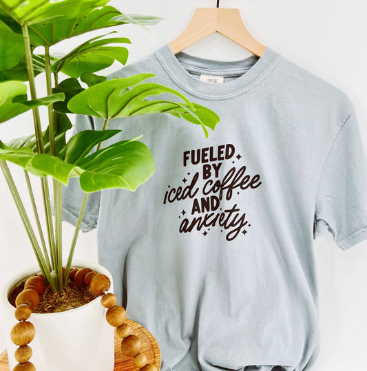 Fueled by iced coffee and anxiety T-Shirt